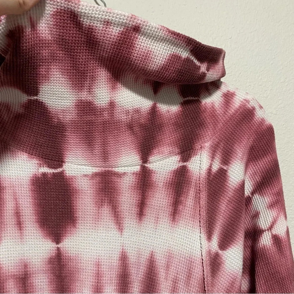 Anthropologie Pilcro Tie Dye Waffle Knit Cowl Neck Sweater - Picture 4 of 11